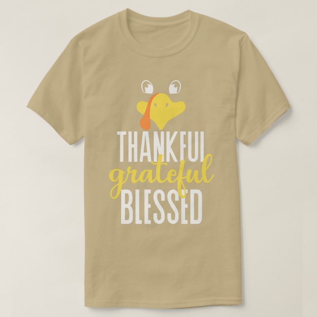 Thankful Grateful Blessed Thanksgiving Family Men  T-Shirt (Design Front)
