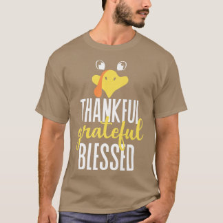 Thankful Grateful Blessed Thanksgiving Family Men  T-Shirt