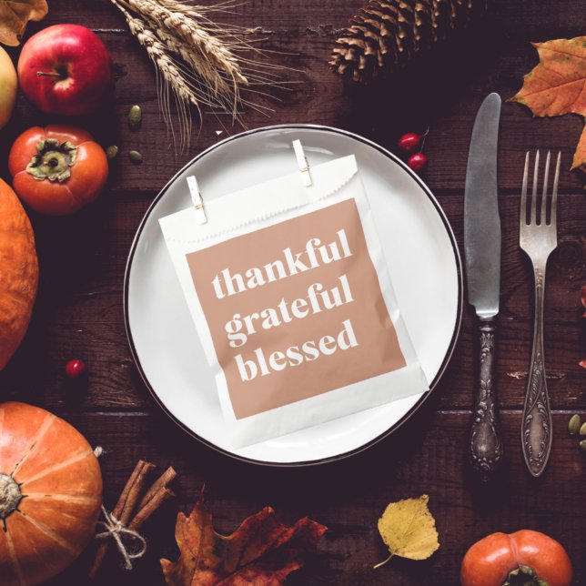 Thankful Grateful Blessed | Thanksgiving  Favor Bag (Creator Uploaded)
