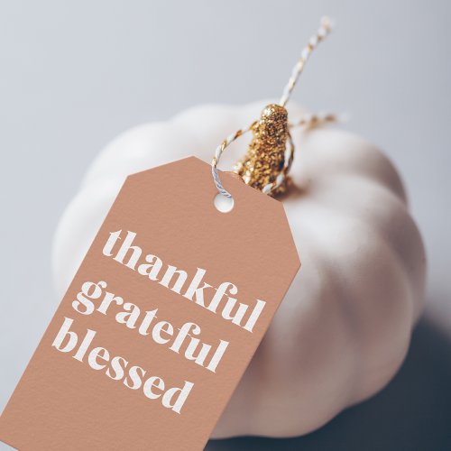 Thankful Grateful Blessed  Thanksgiving Gift Tags