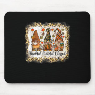 Thankful Grateful Blessed Thanksgiving Gnome Leopa Mouse Pad