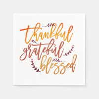 Thankful Grateful Blessed Thanksgiving Gratitude