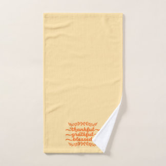 Thankful Grateful Blessed Thanksgiving Hand Towel