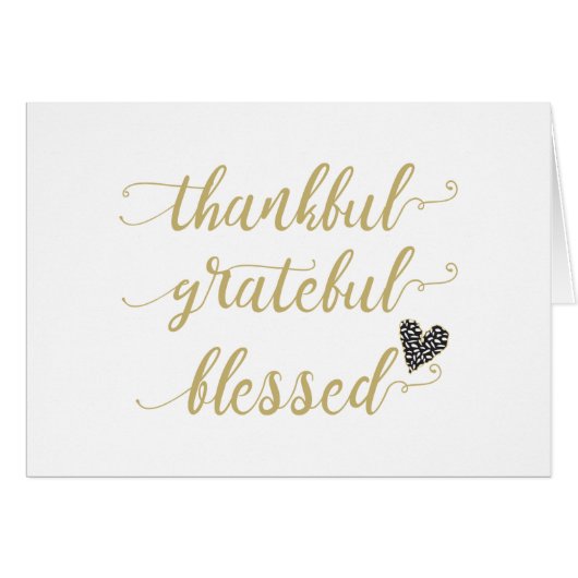 thankful grateful blessed thanksgiving holiday cards (Front Horizontal)