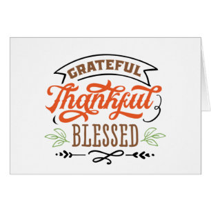 thankful grateful blessed thanksgiving holiday cards