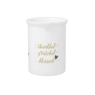 thankful grateful blessed thanksgiving holiday drink pitcher