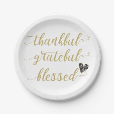 thankful grateful blessed thanksgiving holiday paper plates