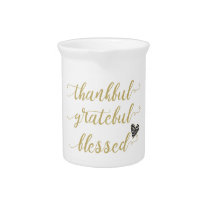 thankful grateful blessed thanksgiving holiday pitcher