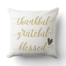 thankful grateful blessed thanksgiving holiday throw pillow