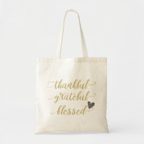 thankful grateful blessed thanksgiving holiday tote bag