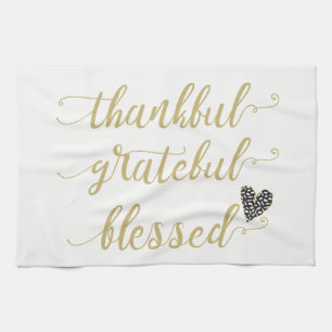 thankful grateful blessed thanksgiving holiday towel