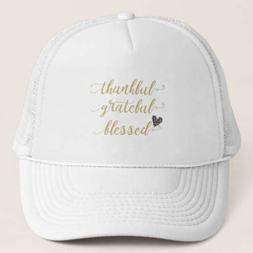 thankful grateful blessed thanksgiving holiday trucker hat