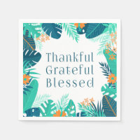 Thankful Grateful Blessed Thanksgiving | Napkin
