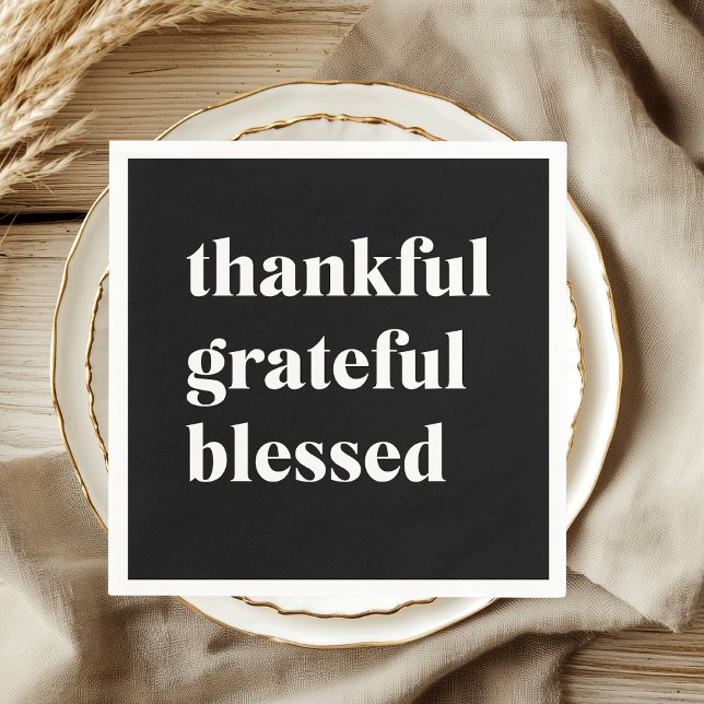 Thankful Grateful Blessed Thanksgiving Napkins (Creator Uploaded)