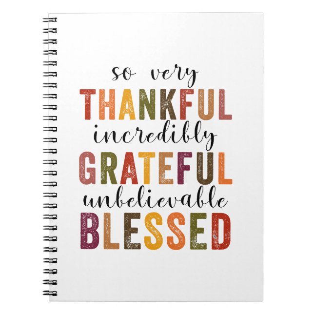 Thankful Grateful Blessed Thanksgiving Notebook (Front)