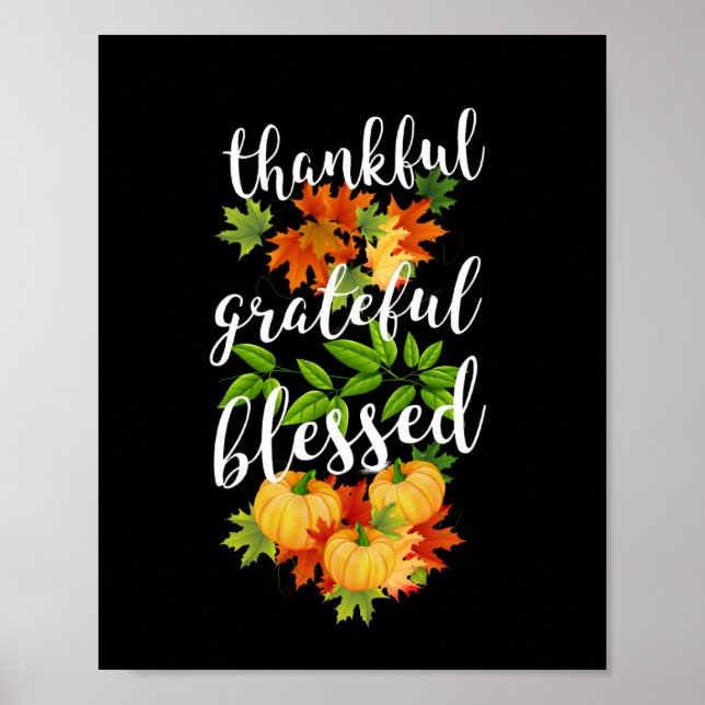 THANKFUL GRATEFUL BLESSED THANKSGIVING POSTER (Front)