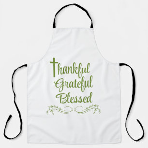 Thankful Grateful Blessed Thanksgiving Quote Apron