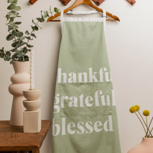 Thankful Grateful Blessed   Thanksgiving Quote Apron