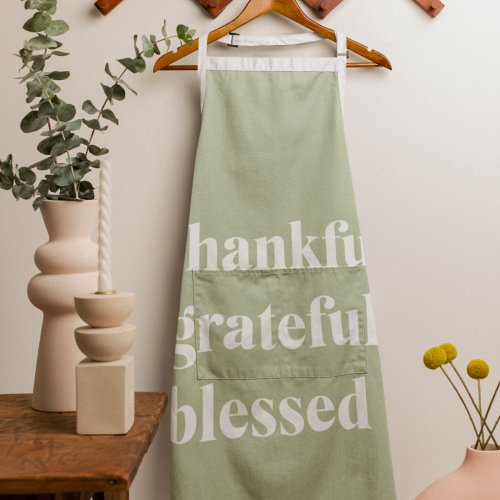 Thankful Grateful Blessed  Thanksgiving Quote Apron