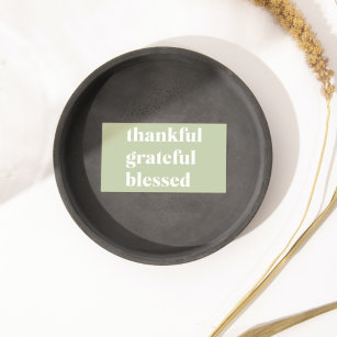 Thankful Grateful Blessed   Thanksgiving Quote Business Card