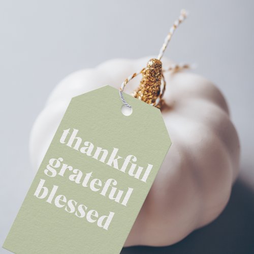 Thankful Grateful Blessed  Thanksgiving Quote Gift Tags