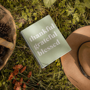 Thankful Grateful Blessed   Thanksgiving Quote Notebook