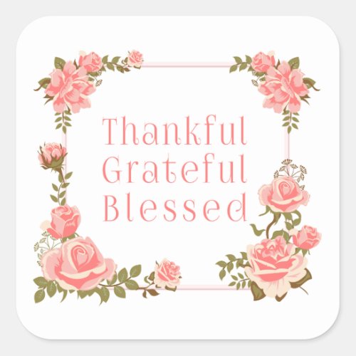 Thankful Grateful Blessed Thanksgiving Sticker