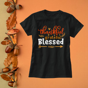 Thankful Grateful Blessed Thanksgiving T-Shirt