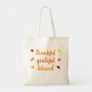 Thankful Grateful Blessed Thanksgiving Tote Bag