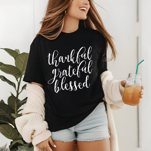 Thankful Grateful Blessed Thanksgiving Tri-Blend Shirt