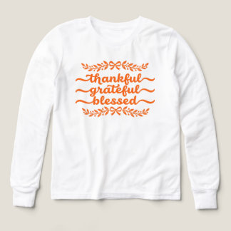 Thankful Grateful Blessed Thanksgiving Tri-Blend Shirts
