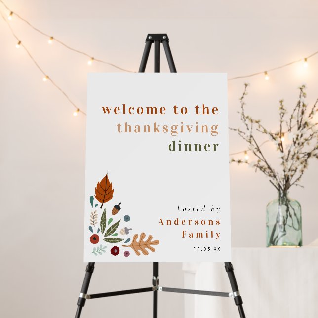 Thankful Grateful Blessed Thanksgiving Welcome Foam Board (In Situ (Stand))