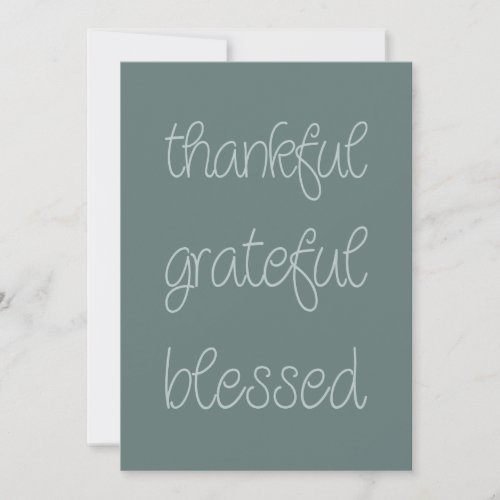 Thankful Grateful Blessed turquoise_grey Card