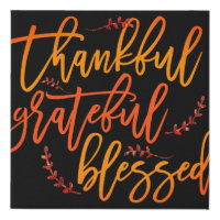 Thankful grateful blessed Typography Black