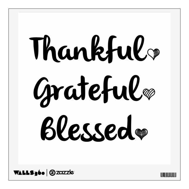 THANKFUL GRATEFUL BLESSED WALL DECAL (Front)