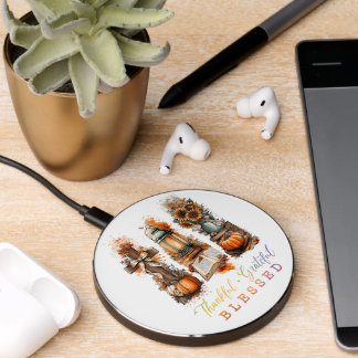 Thankful Grateful Blessed  Wireless Charger