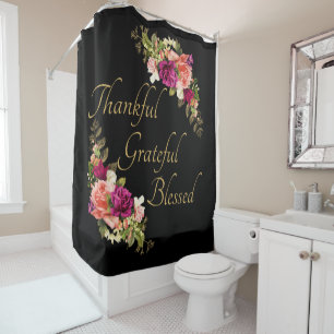 Thankful Grateful Blessed Women's Christian Faith Shower Curtain