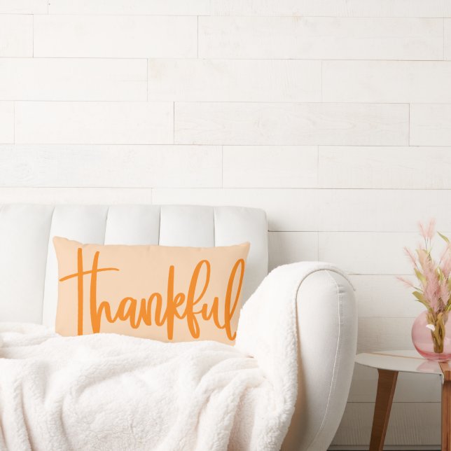 Thankful Grateful Blessings Thanksgiving Lumbar Pillow (Couch)
