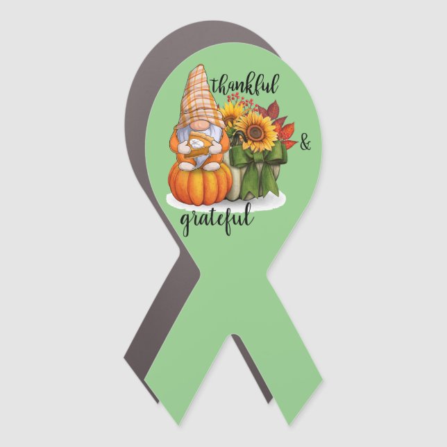 Thankful & grateful car magnet (Front)
