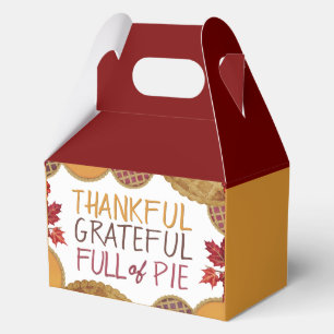 Thankful Grateful Full of Pie Happy Thanksgiving Favor Boxes