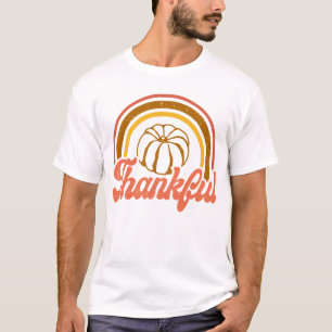 Thankful Grateful Halloween Groovy Fall Season T-Shirt