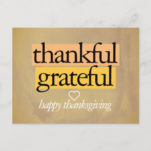 thankful grateful happy thanksgiving postcard