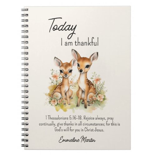 Thankful Grateful Journal Bible Verse Baby Deer