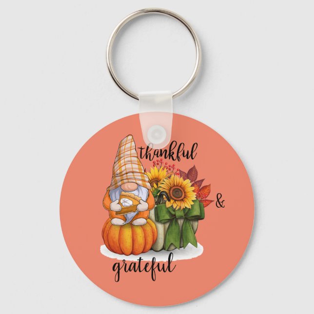 Thankful & grateful keychain (Front)