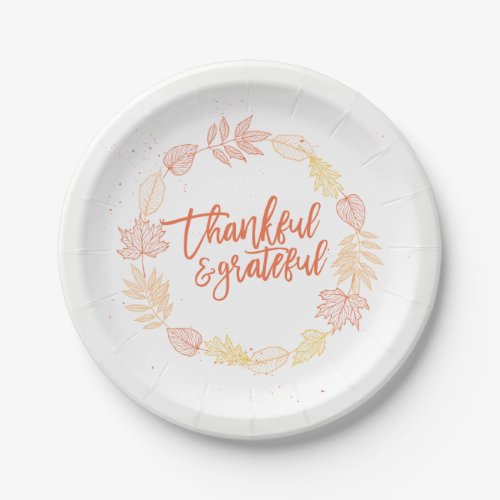 Thankful  Grateful Paper Plate