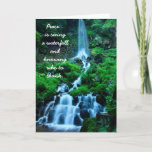 Thankful Grateful Peace Beautiful Waterfall Forest Thank You Card at Zazzle