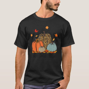 Thankful Greatful Blessed Leopard Pumpkin Thanksg T-Shirt
