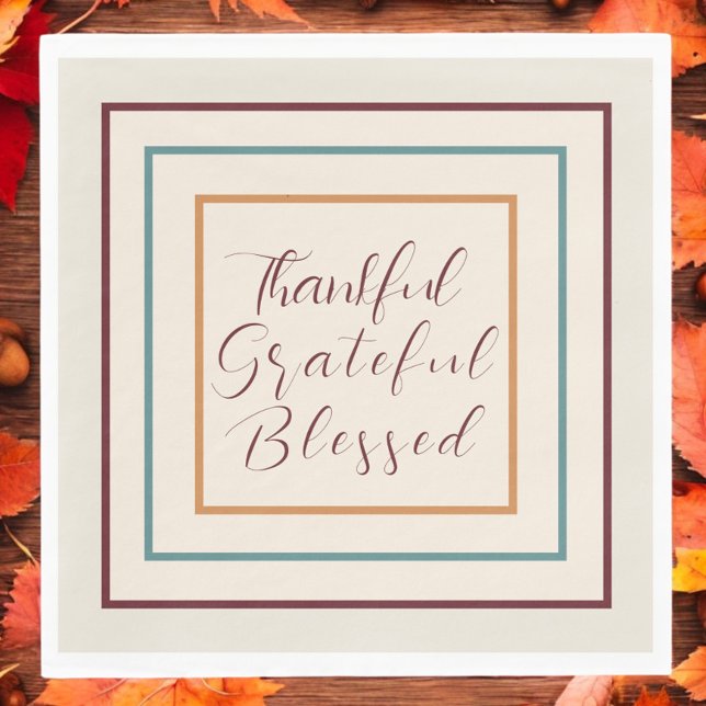 Thankful Greatful Blessed Thanksgiving Fall Napkins (Creator Uploaded)
