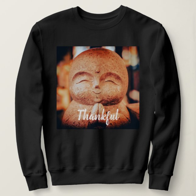 Thankful Happy Buddha Women's Sweatshirt (Design Front)