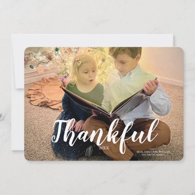 Thankful Happy Holidays Card (Front)